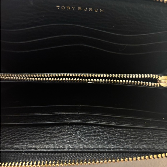 Tory Burch Black Leather Zip Wallet - Picture 3 of 6